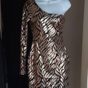 Ark & Co. Luna Boutique Gold leaf Dress NWT